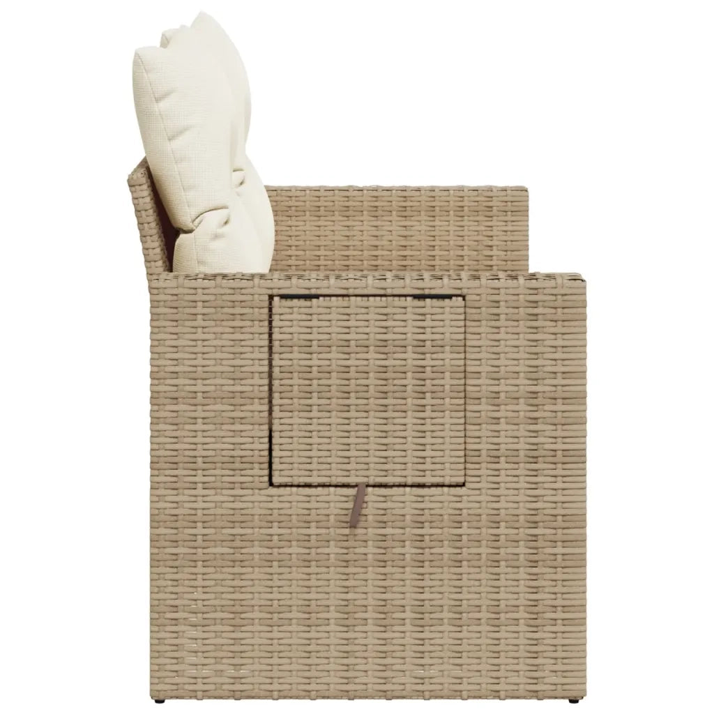 Divano da Giardino con Cuscini a 2 Posti-Sofa da Giardino-Divano da esterno Beige in Polyrattan 388536
