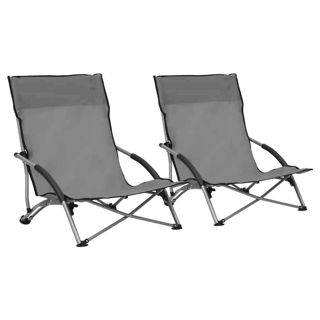 Sedie pieghevoli, 2 pezzi, in tessuto grigio 312491