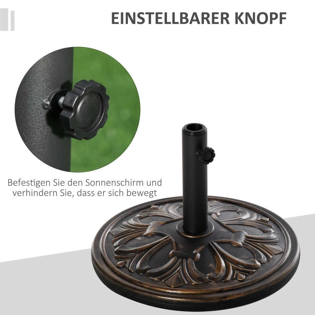 Base per ombrellone 13 kg con supporto per aste 35/38/48 mm ¨C zephmum ¨C bronzo antico
