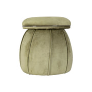 Pouf Corin Verde e Grafite in Legno di Pioppo