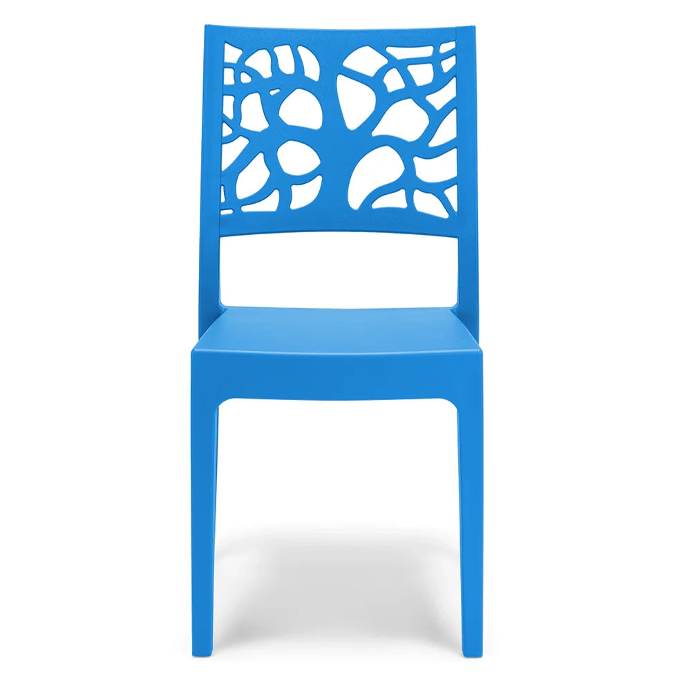 Sedia in polipropilene TETI, impilabile, resistente ai raggi UV, design moderno, ideale per sala da pranzo, cucina, sala d’attesa, bar, ristoranti o giardino, colore Azzurro