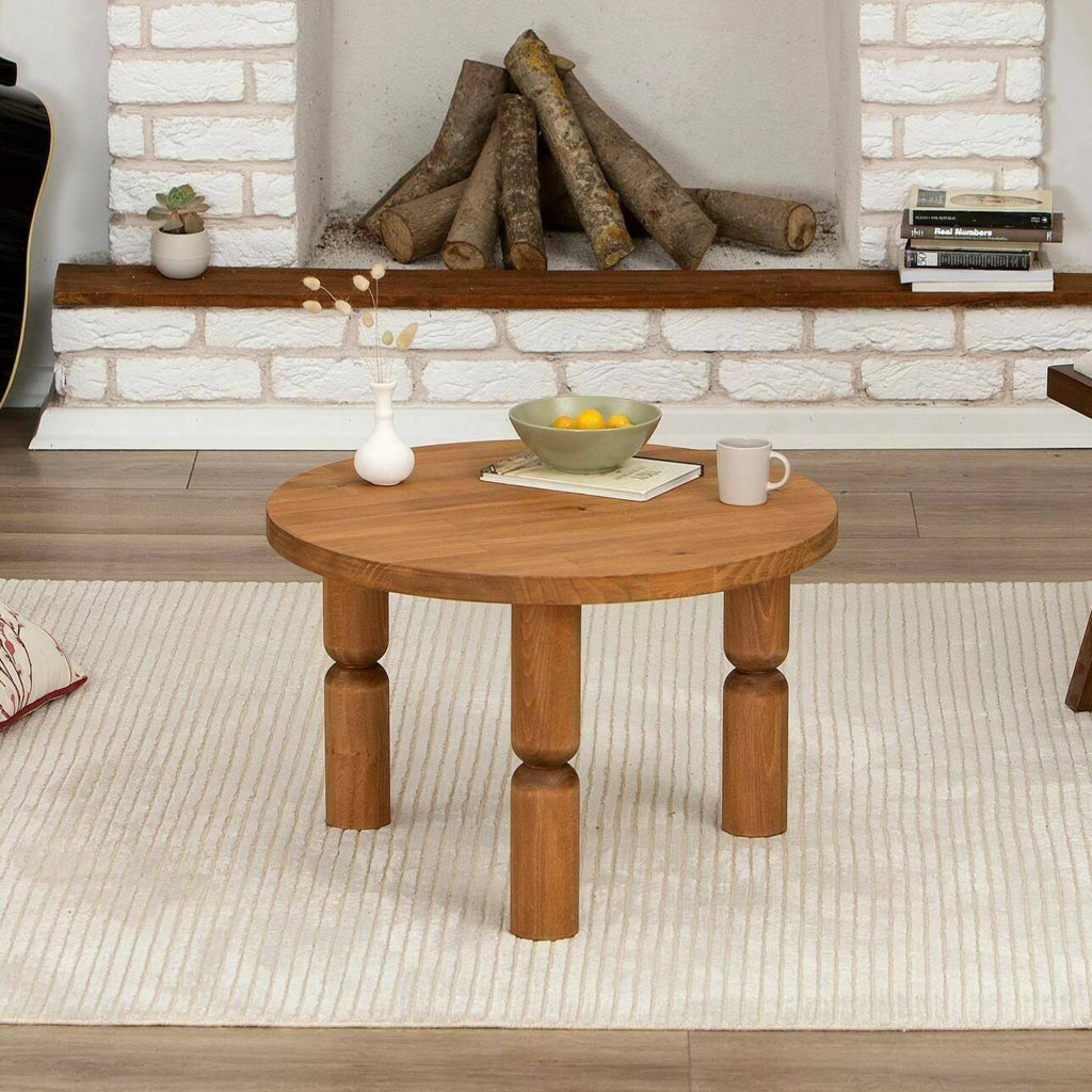 Tavolino da salotto Victorine, Tavolo basso da caffè, Portariviste per divano, Ripiano da soggiorno, 60x60h40 cm, Quercia