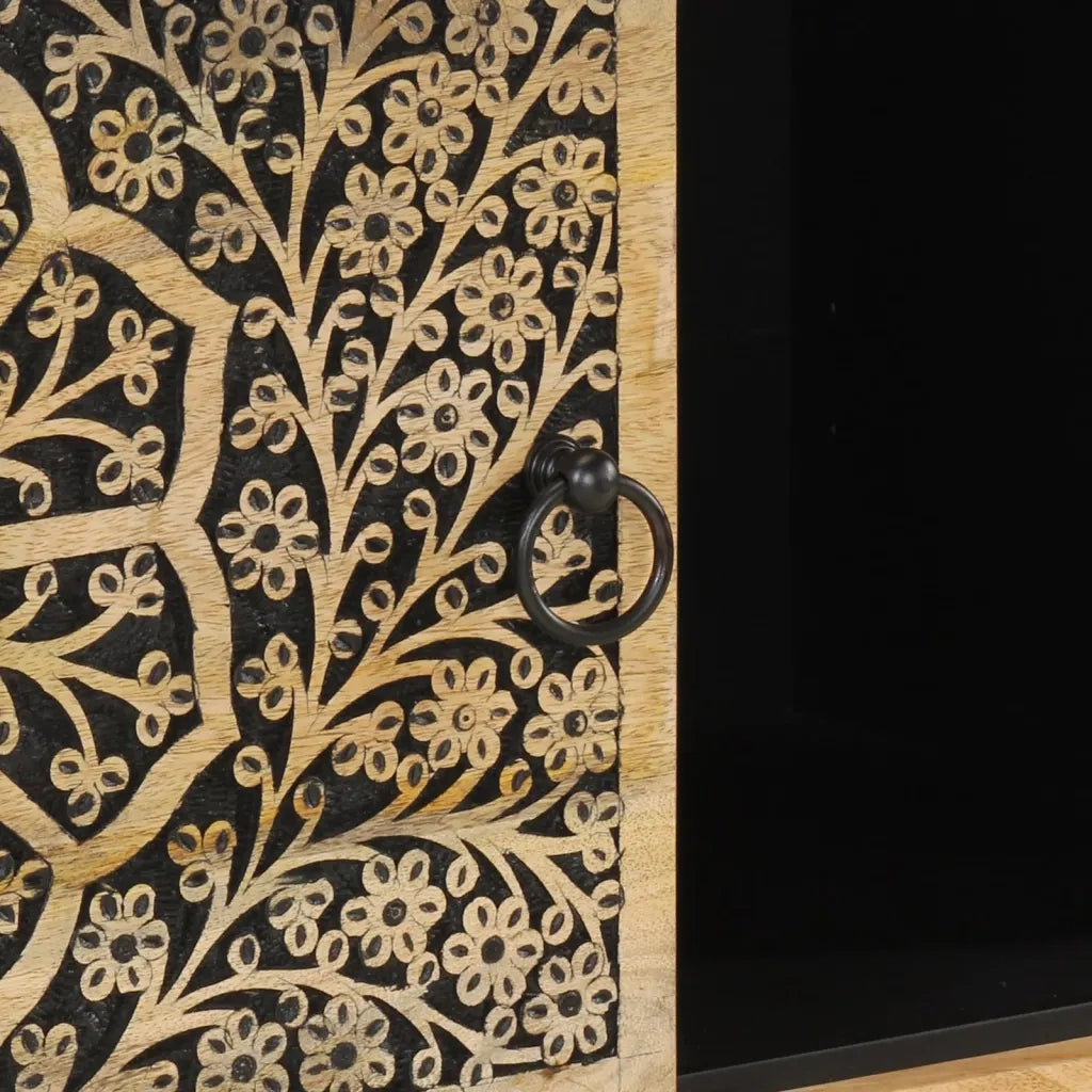 Credenza | Madia | Buffet da pranzo | Armadio da pranzo 80x33x75 cm in Legno Massello di Mango