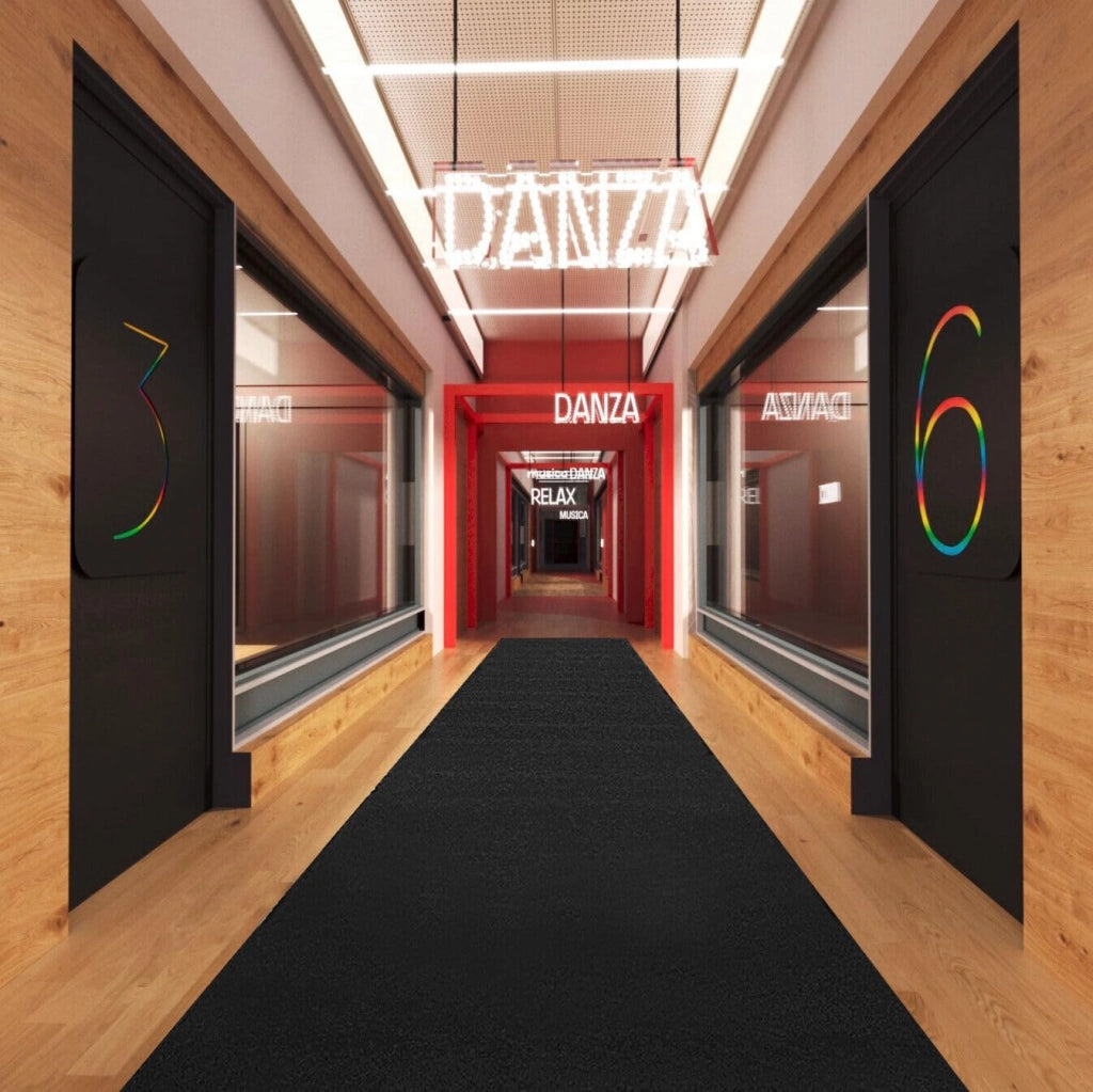 Passatoia Moquette Nera 100x2000 Cm Antiscivolo Cerimonia Evento Fiera Corridoio Negozio Marciapiede