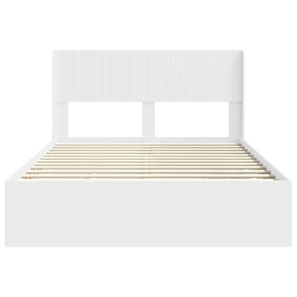 Struttura del letto con stoccaggio e testata Bianco 3414287