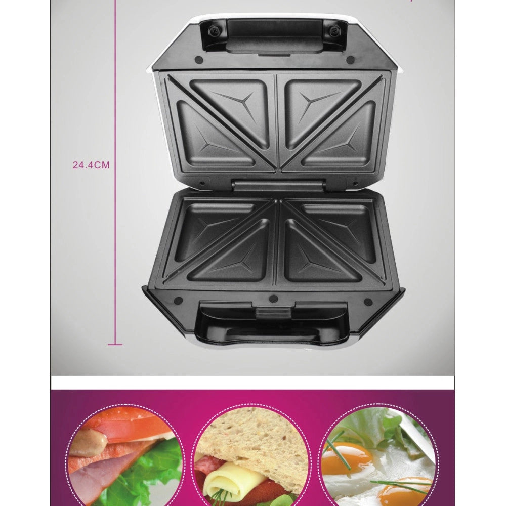 Trade Shop - Tostiera Elettrica Piastra Grill Sandwich Antiaderente Tostapane Elettrico 750w -