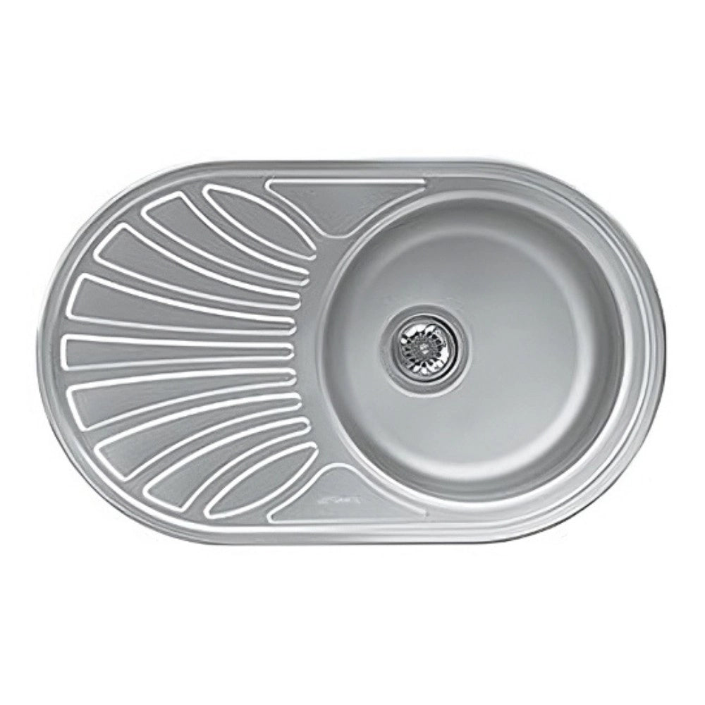Lavello inox LMEL77S 1 vasca con gocciolatoio sinistro 78x48 cm