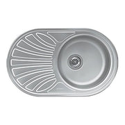 Lavello inox LMEL77S 1 vasca con gocciolatoio sinistro 78x48 cm
