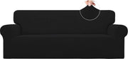 Banco con protezione 1 pezzo con fondo elastico, tessuto jacquard spandex poliester a piccola griglia (nero)