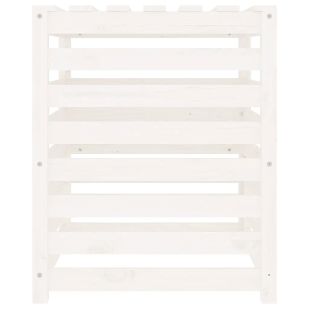 Compostiera Bianca 63,5x63,5x77,5 cm in Legno Massello di Pino cod mxl 41301