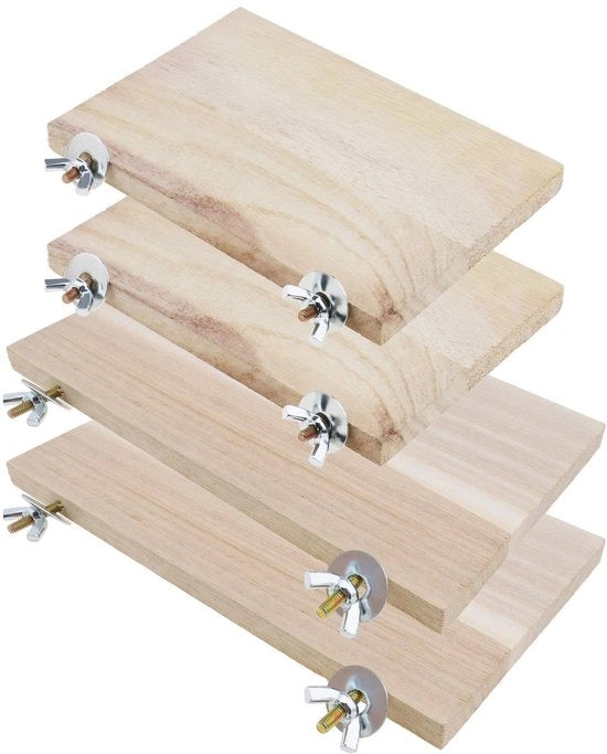 Pannelli lignei per animali 4x - Stand per animali in legno - Naturale