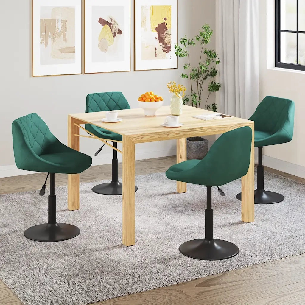Sedie da Pranzo Girevoli 4 pz Verde Scuro in Velluto 3088794