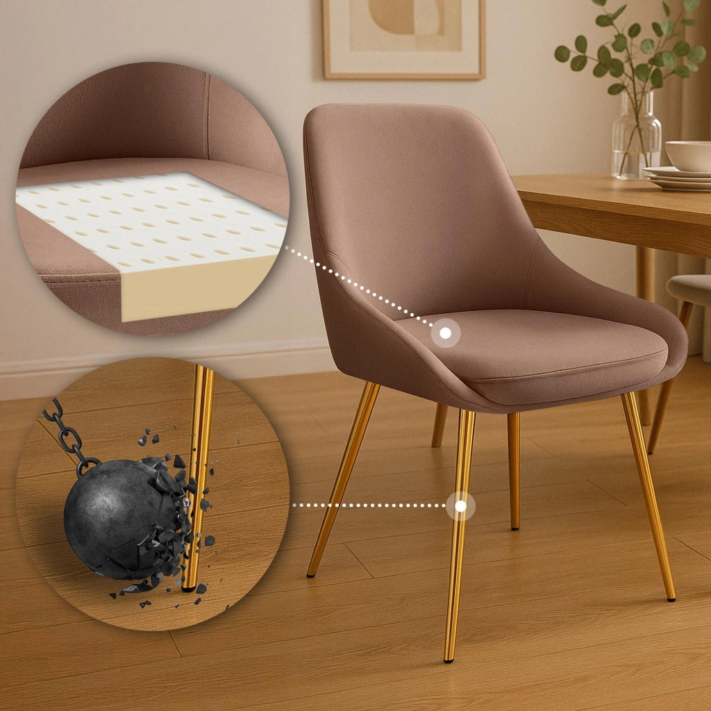 Set di 2 sedie da pranzo Elmira velluto oro 5