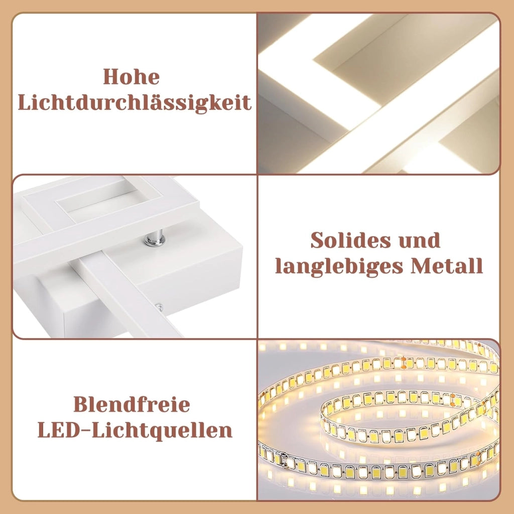 ZMH Lampada da soffitto plafoniera LED moderna bianca 24W per camera letto corridoio