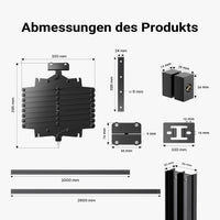 Sistema aereo per studio fotografico - Binari a soffitto 2 x 2,6 m, con 8 staffe e 3 pantografi estensibili in continuo da 40-215 cm fino a 6 kg - Attrezzatura per fotografi e videografi