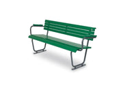 Panca Lady 56 legno metallo 183x61x82h schienale con braccioli Giochipark - Verde