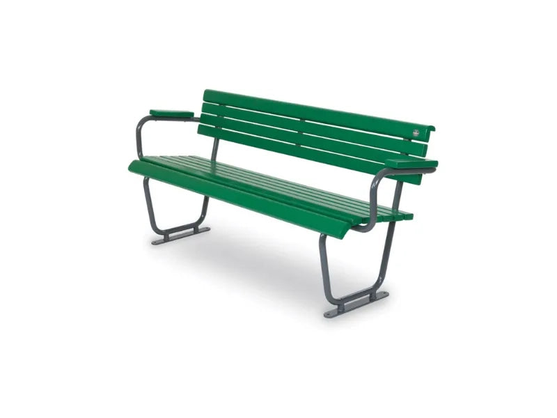 Panca Lady 56 legno metallo 183x61x82h schienale con braccioli Giochipark - Verde