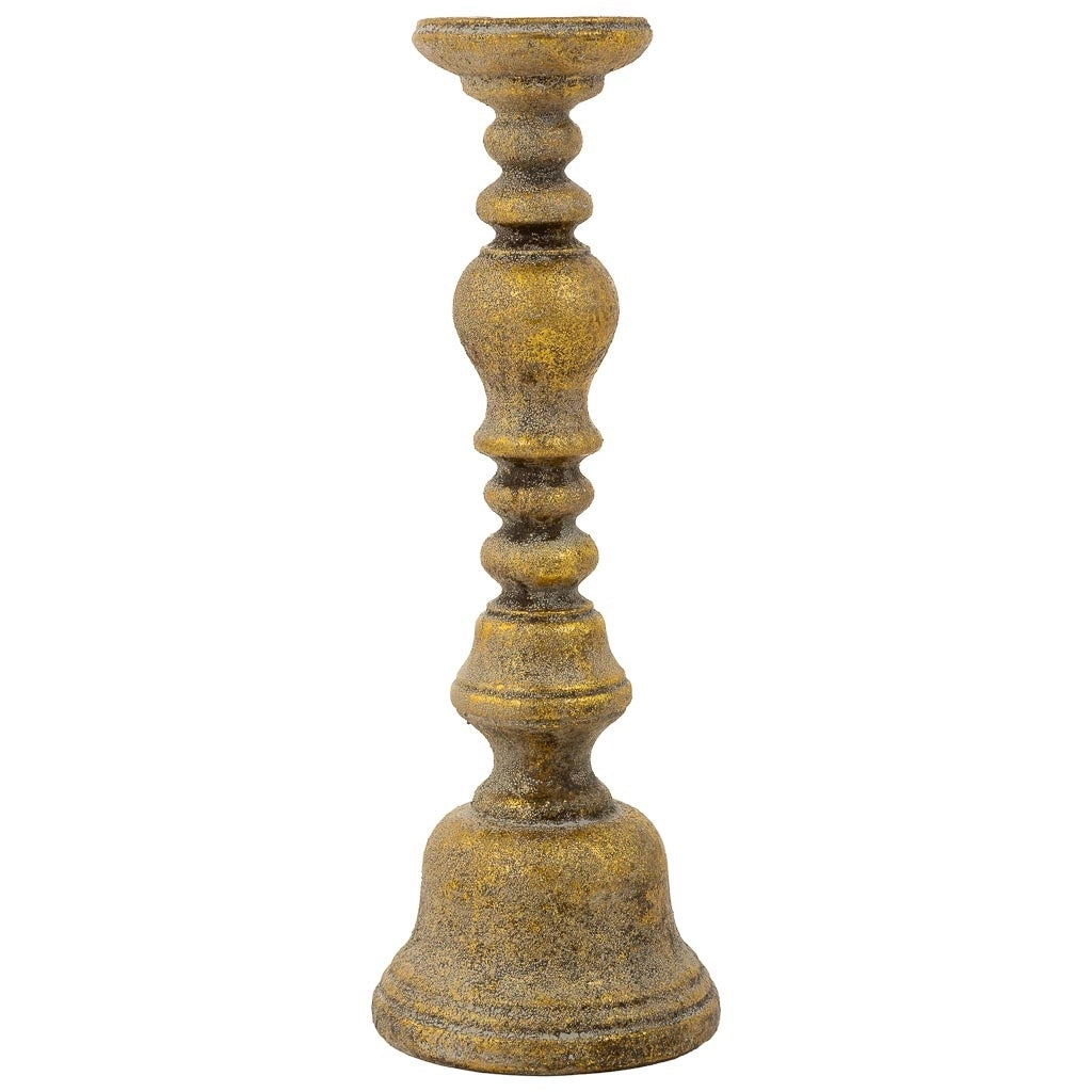 Candeliere in resina dorata 16,5x16,5x46,5h