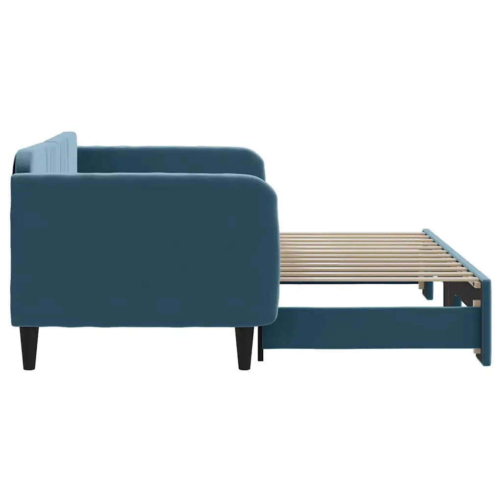 Divano Letto con Letto Estraibile-Sofa Letto-Daybed Blu 90x200 cm in Velluto 442694