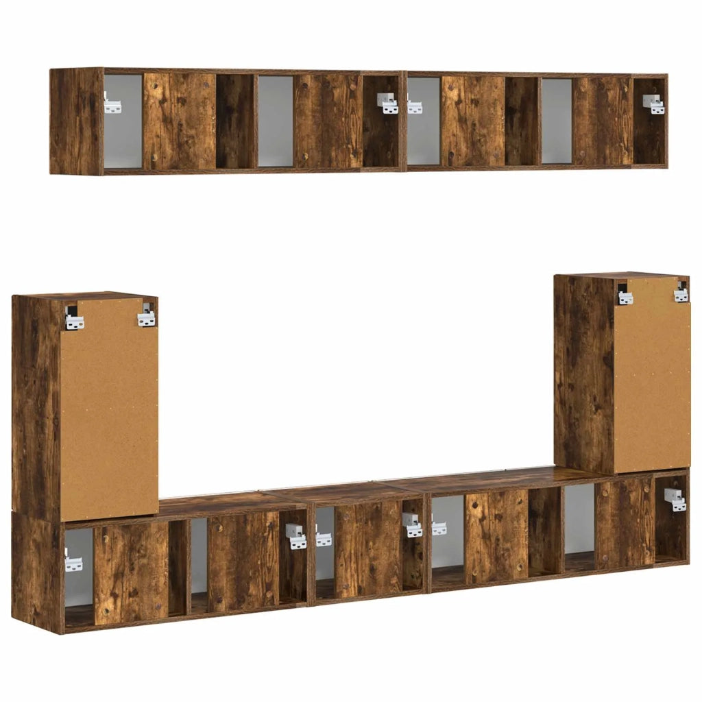Set mobile TV 5 pcs Rovere fumé Legno multistrato 3409092