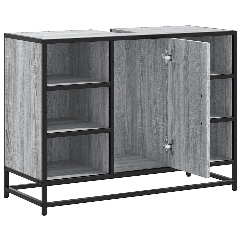 Mobile Lavabo Bagno-Armadietto da bagno Grigio Sonoma 60x30x60 cm Legno Multistrato 833261
