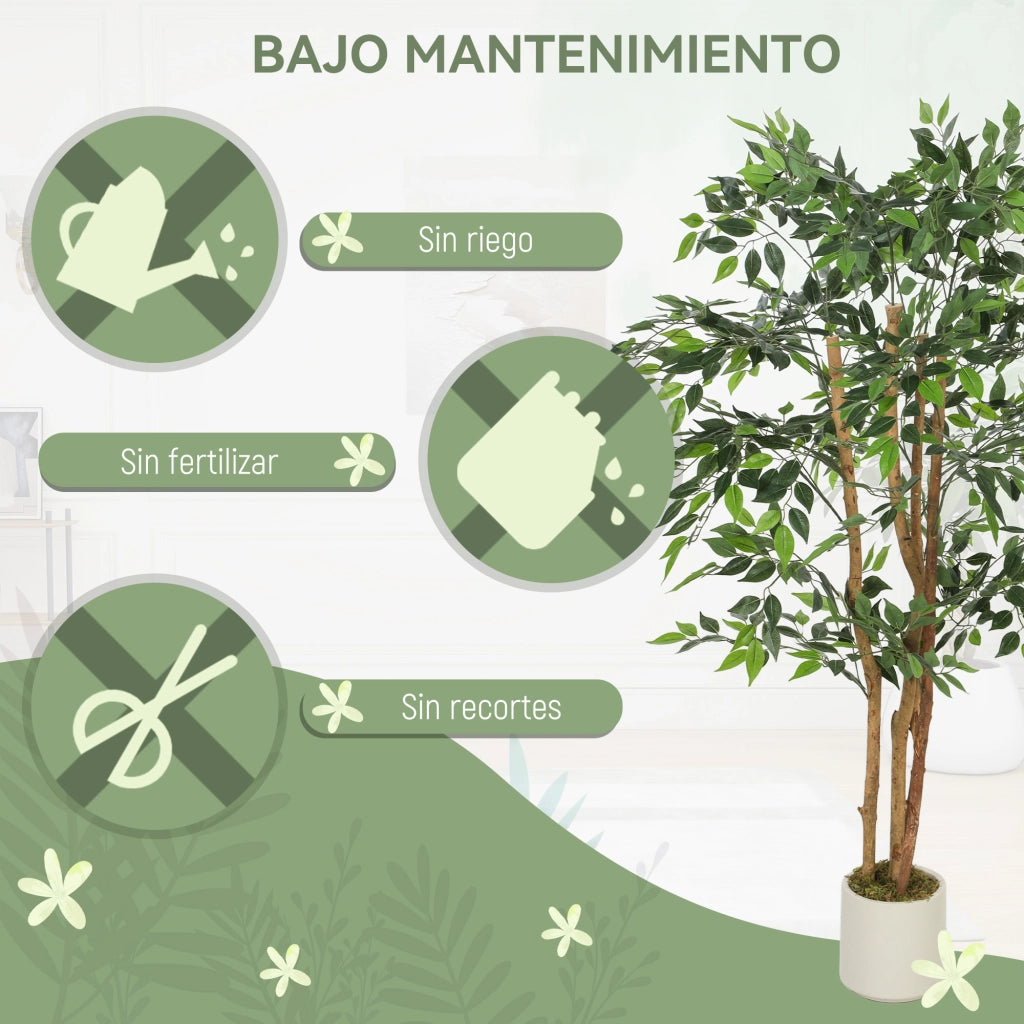 Pianta Artificiale Ficus 150 cm ¨C Xylo ¨C 1116 Foglie con Vaso Verde Decorativo per Interni