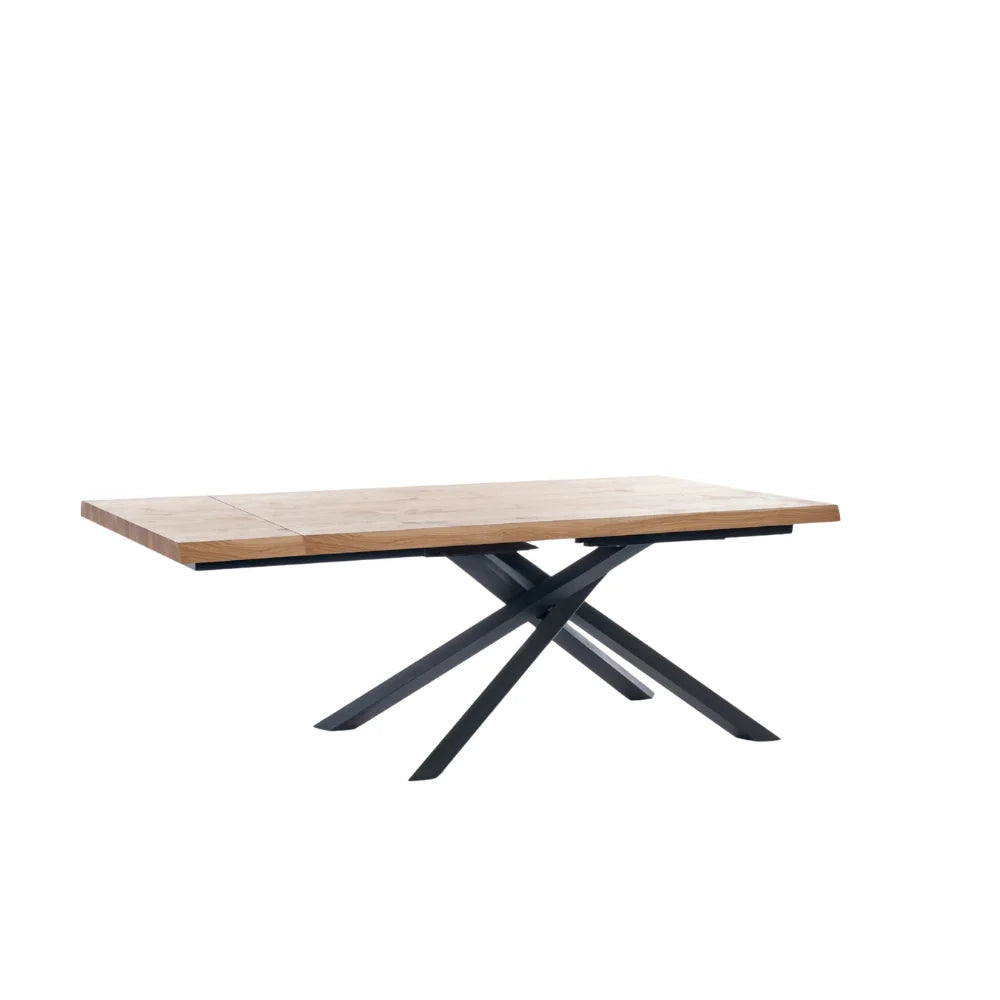 Tavolo da pranzo allungabile in legno impiallacciato rovere naturale Blake 160-240x90 cm fino a 10 posti Made in Italy | Duzzle