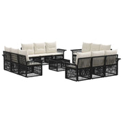Set Divano da Giardino 13 pcs Nero polyrattan