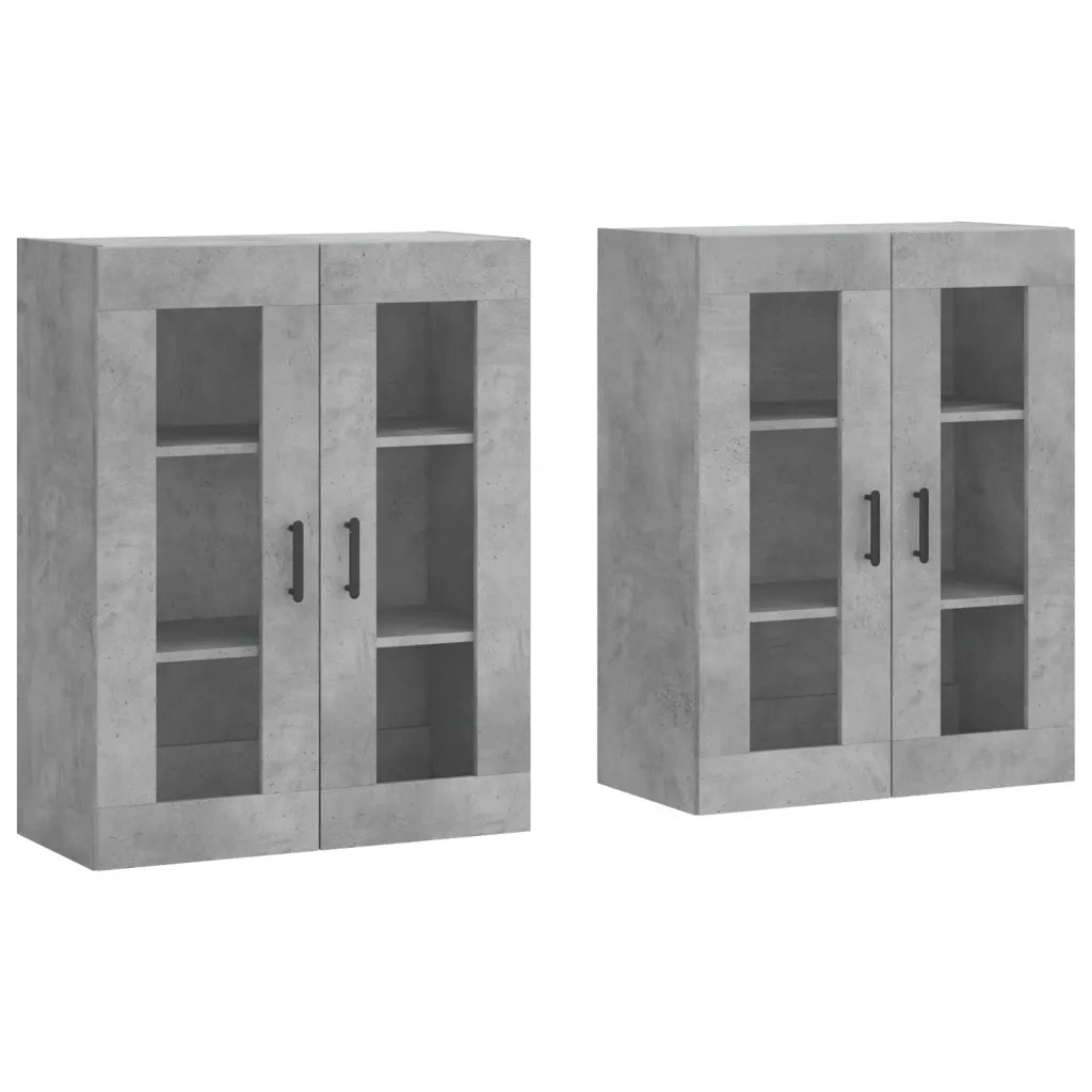 Armadietti a Parete 2 pz Grigio Cemento in Legno Multistrato CFW3972374