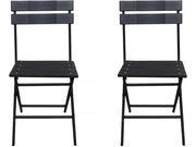 Set di 2 sedie da giardino pieghevoli in plastica "Tenerife" - Grigio antracite