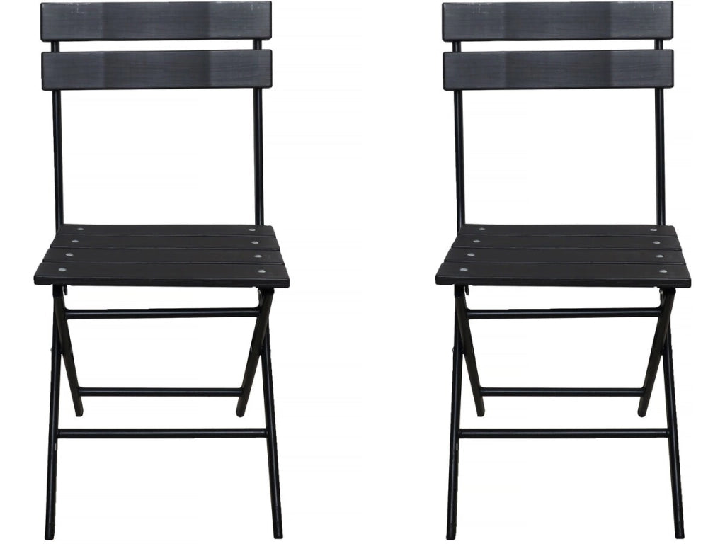 Set di 2 sedie da giardino pieghevoli in plastica "Tenerife" - Grigio antracite