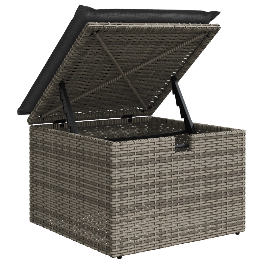 Set Divano da Giardino con Cuscini Grigio in Rattan Polietilene a 4 Pezzi