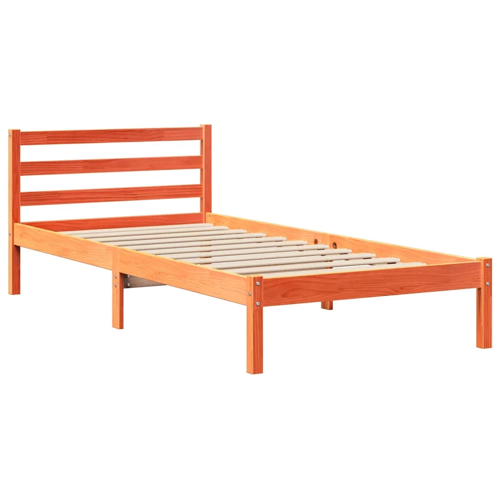 Letto singolo | Letto per adulti | Letto senza Materasso Marrone Cera 90x190 cm in Legno di Pino