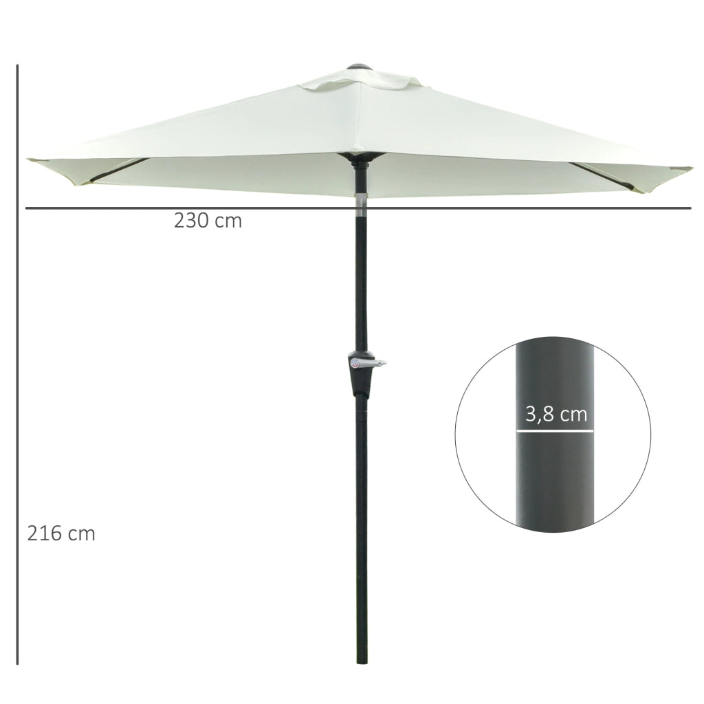 Ombrellone da Giardino ¨C Zephmum ¨C Crema ?230x216 cm Impermeabile
