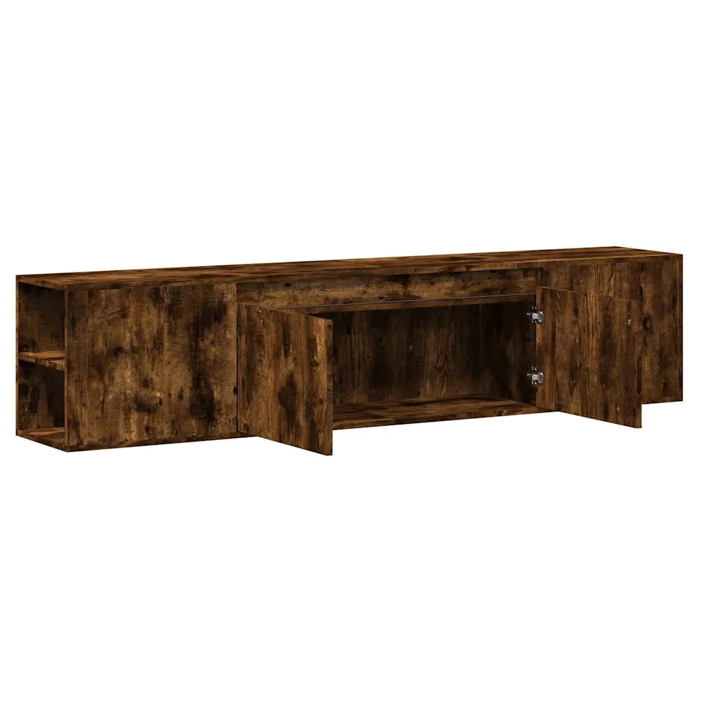 vidaXL Mobile TV a Parete con LED Rovere Fumo 180x31x39,5 cm
