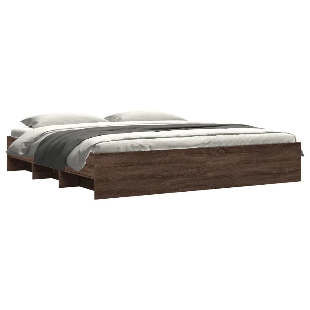 Giroletto senza Materasso Rovere Marrone 200x200 cm Truciolato 3295631