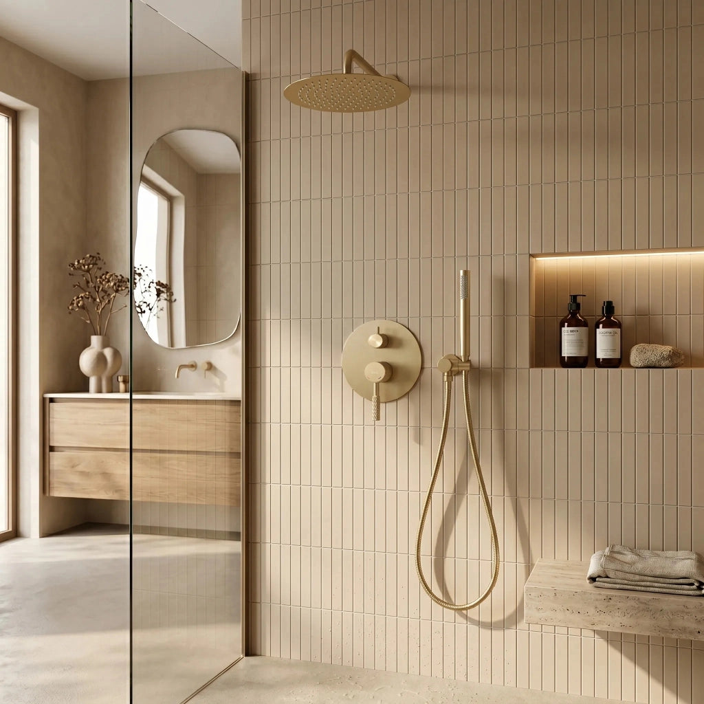 Set Doccia Da Incasso Rea Venti Gold + Box