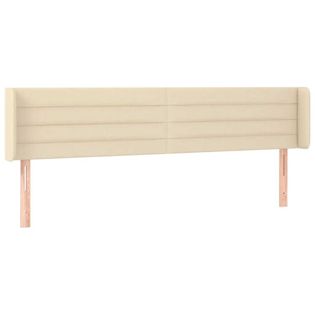 Testiera | Testata ad Orecchio Crema 183x16x78/88 cm in Tessuto