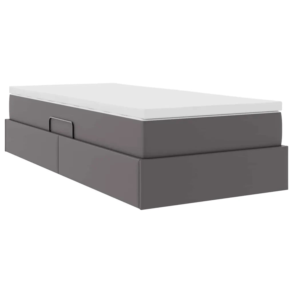 Letto con contenitore e materasso Grigio 100 x 200 cm