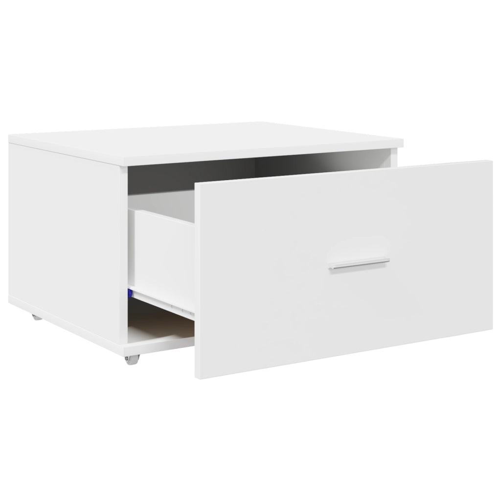 Armadio con cassetti su ruote Bianco 55x45x33.5 cm Legno ingegnerizzato