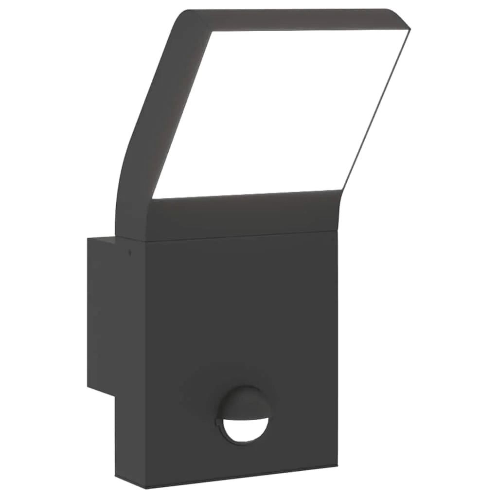 Applique LED da esterno con sensore di movimento 10 x 15 x 22 cm design moderno in alluminio nero 02_0056585