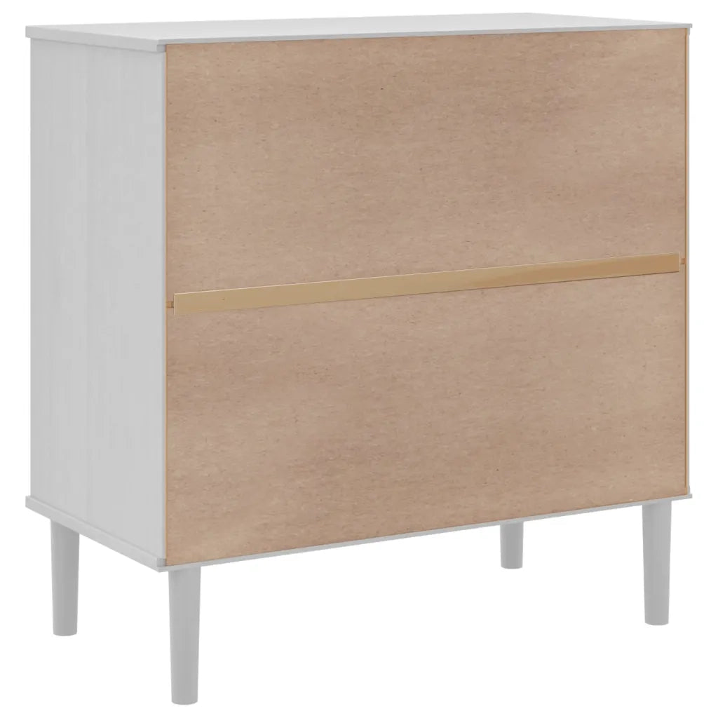 Credenza-Buffet-Armadio da cucina SENJA Aspetto Rattan Bianco 80x40x80 cm Massello Pino 546180