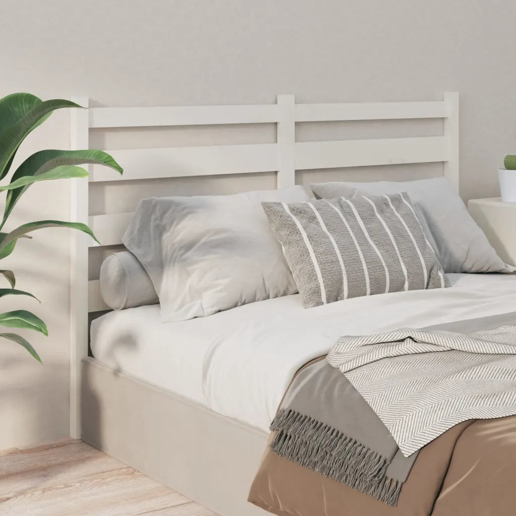 Testiera per Letto-Testata-Testiera Decorativa Bianca 206x4x100 cm Legno Massello di Pino 749412