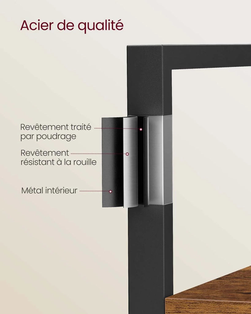 Libreria/mobile contenitore in stile industriale con struttura in metallo e 14 scomparti adatta per soggiorno o ufficio 158 x 24 x 166 cm marrone 12_0004259
