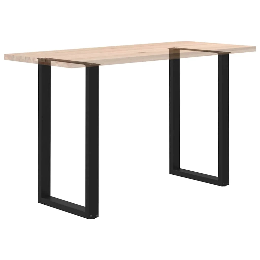 Set di 2 gambe regolabili per tavolo da bar a forma di U 60 x 100 cm design moderno e funzionale acciaio nero 02_0057476