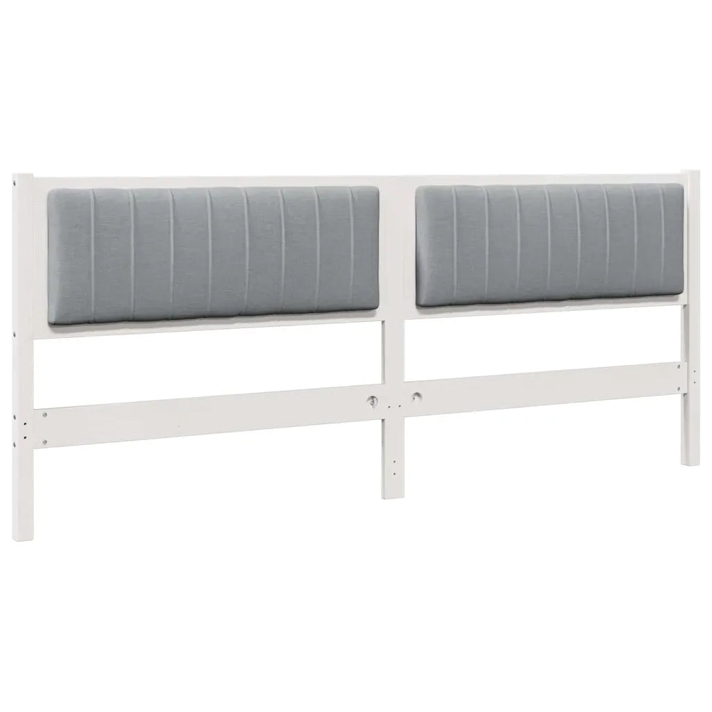 Testiera imbottita-Testiera con Cuscini-Testata Bianco 200 cm Pino massello