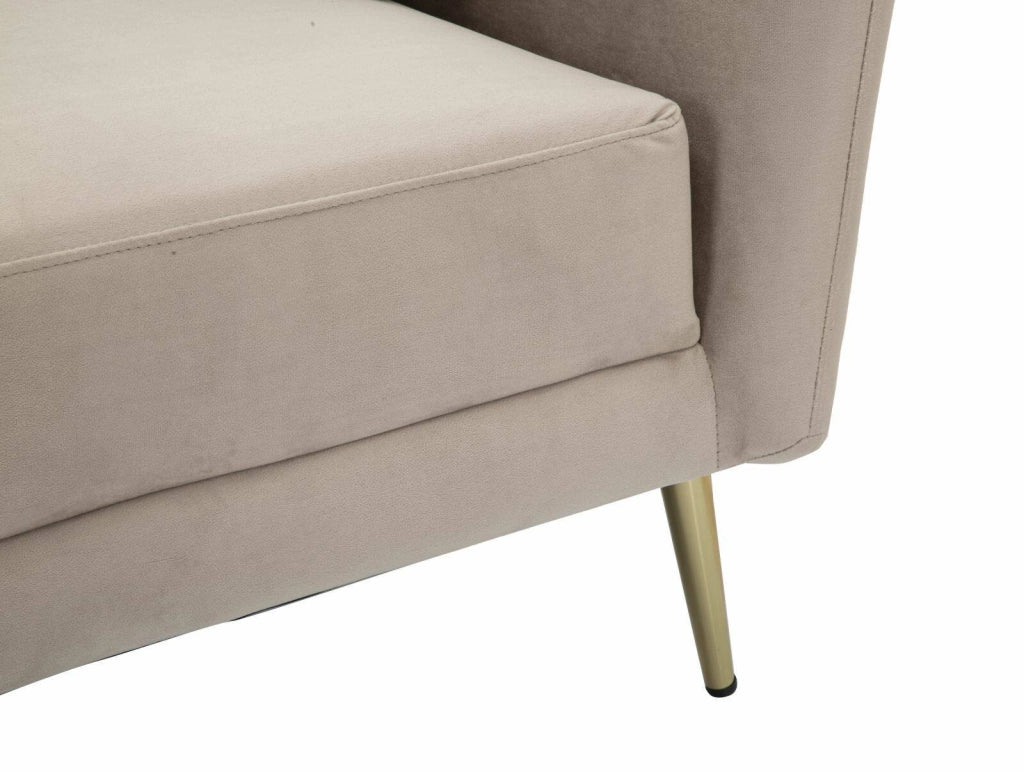 Poltrona Foster, Seduta imbottita, Divano singolo da salotto, Sedia con braccioli, 88x77 h74 cm, Grigio e Oro