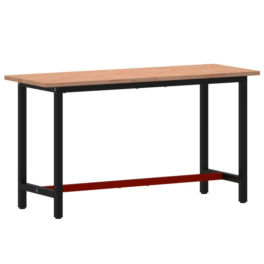 Banco da Lavoro 150x55x81,5 cm Legno Massello Faggio e Metallo 3188905