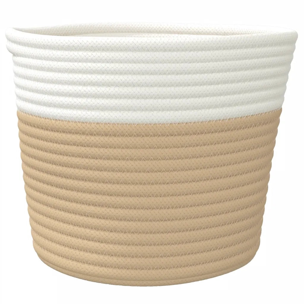 Cestini Portaoggetti 2 pz Beige e Bianco ?24x18 cm in Cotone CFW3717096