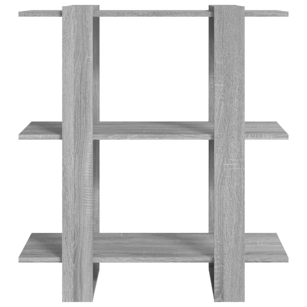 Libreria Divisorio-Scaffale per Libri-Mobile di Stoccaggio Grigio Sonoma 80x30x87 cm